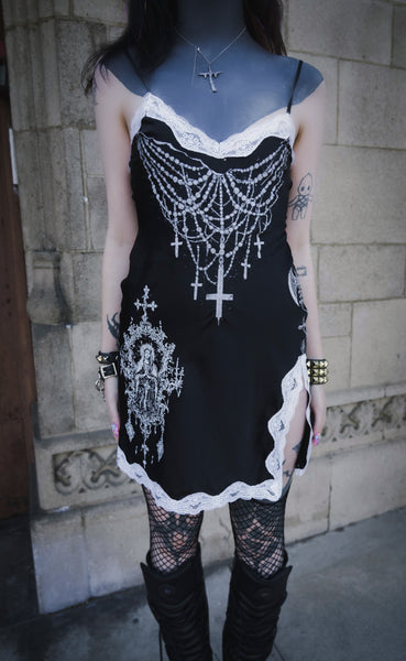 Forbidden Rosary Slip Mini Slip Dress