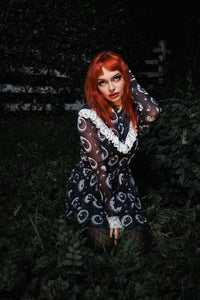 Eyeballs Print Victorian Lace Dress