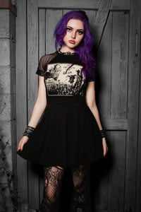Jeepers Creepers Fishnet Baby Doll Dress