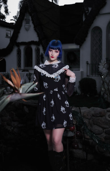 Kewpie Metal Print Victorian Lace Dress