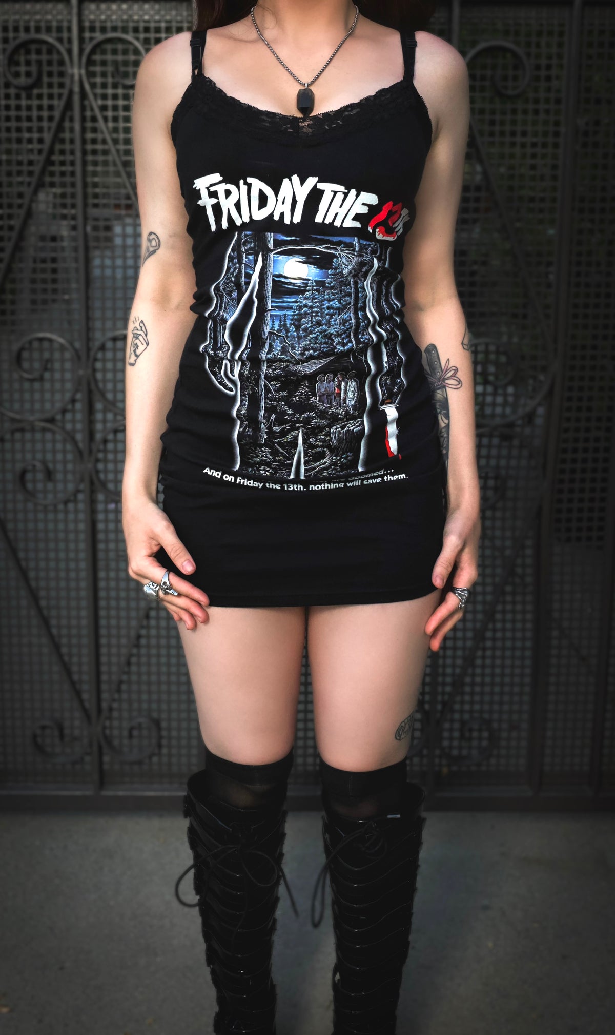 Friday The 13th Lace Strap Dress