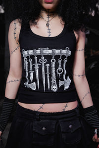 Medieval Weapons Ribbed Tank Top