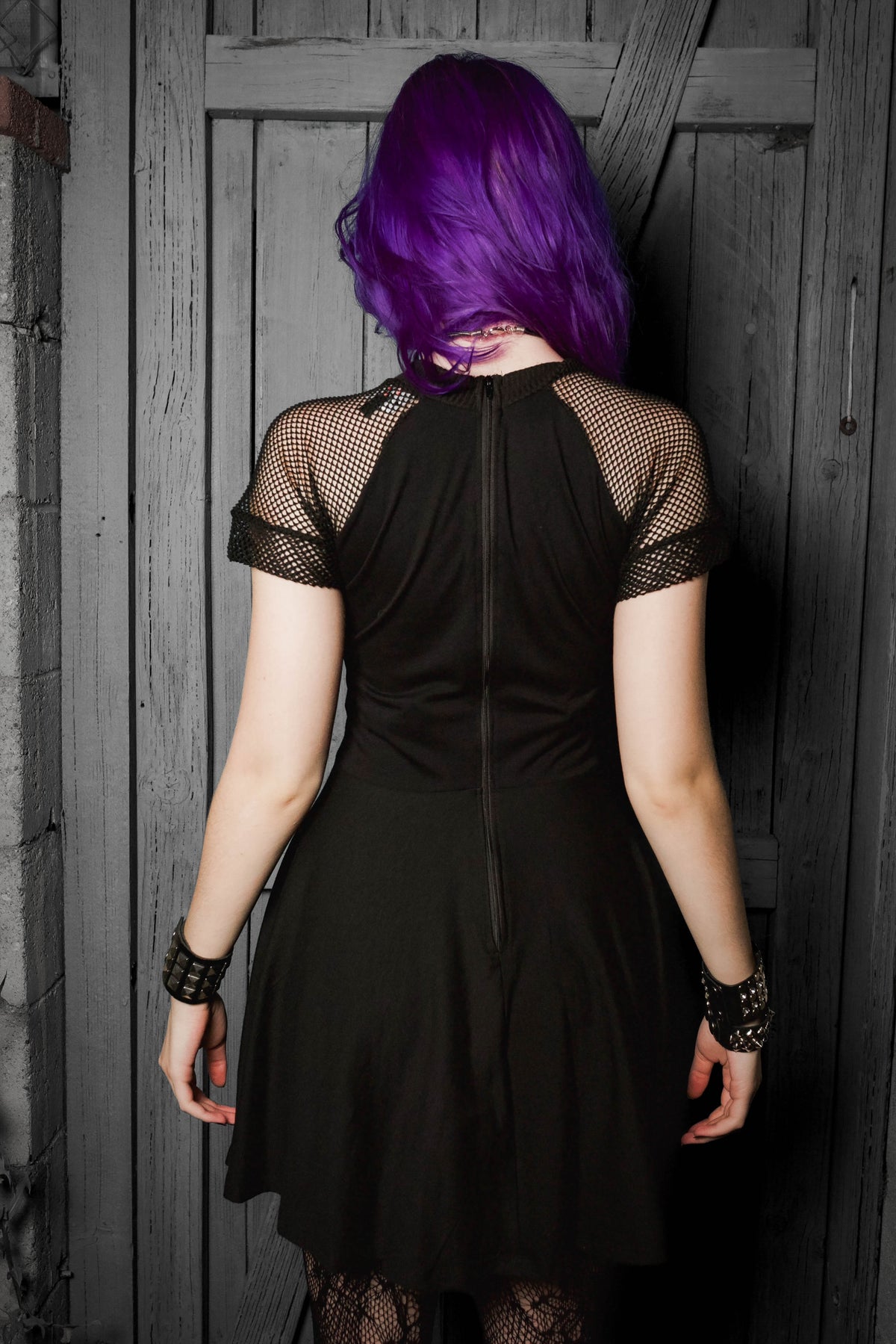 Jeepers Creepers Fishnet Baby Doll Dress