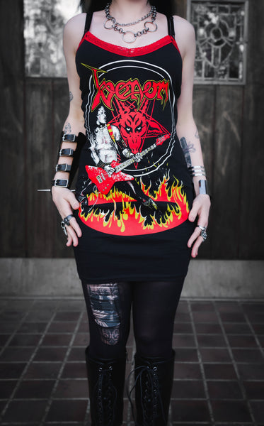 Venom Red Lace Strap Dress