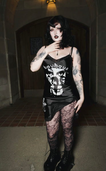 Bauhaus Mini Slip Dress (Cross)