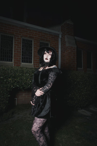 Black Widow Velvet Dress