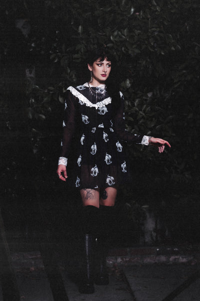 Kewpie Metal Print Victorian Lace Dress