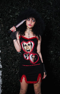 American Psycho Slit Red Lace Dress