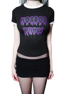 Horror Whore Ringer Tee (Black)