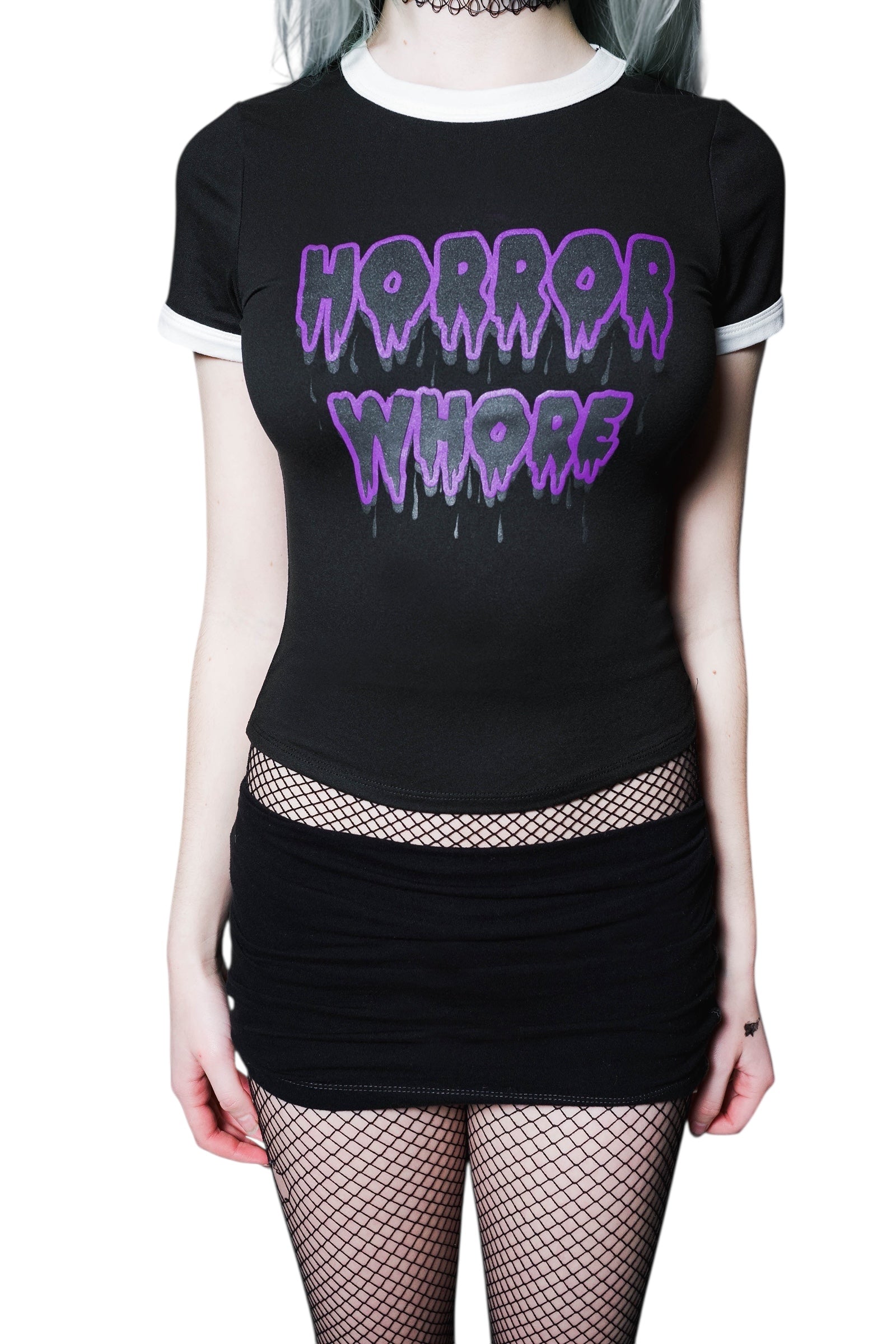Horror Whore Ringer Tee (Black)