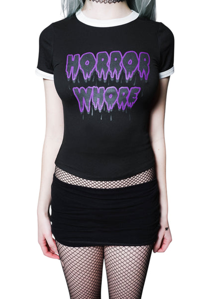 Horror Whore Ringer Tee (Black)