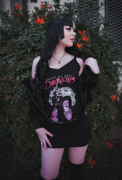 Night of the Demons Lace Strap Dress