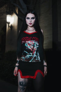 Cannibal Corpse Slit Red Lace Dress