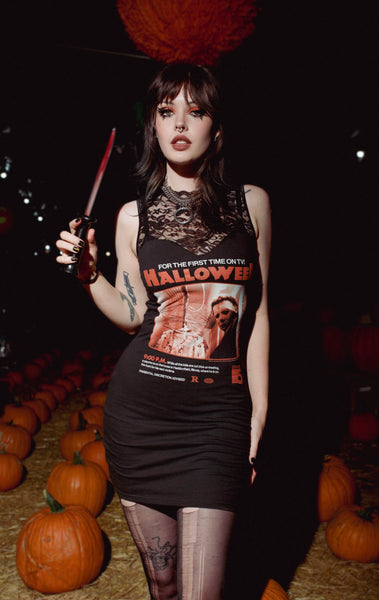 Halloween High-Neckline Lace Dress