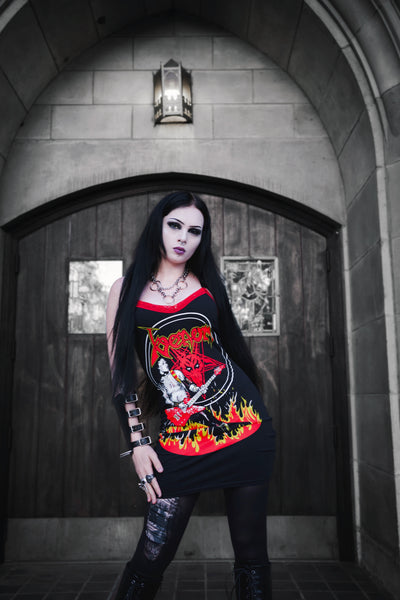 Venom Red Lace Strap Dress