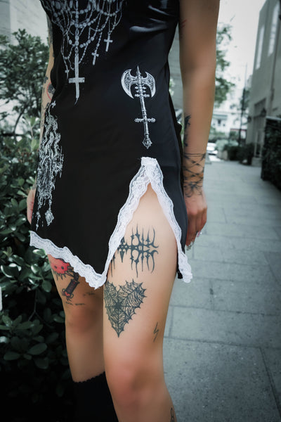Forbidden Rosary Slip Mini Slip Dress