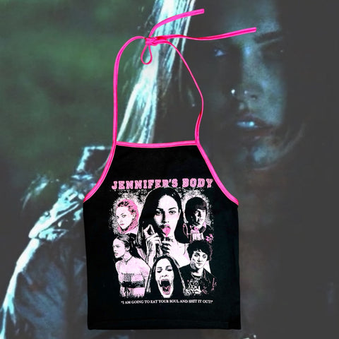 Jennifer's Body Halter Top (Eat your soul) (Pink)