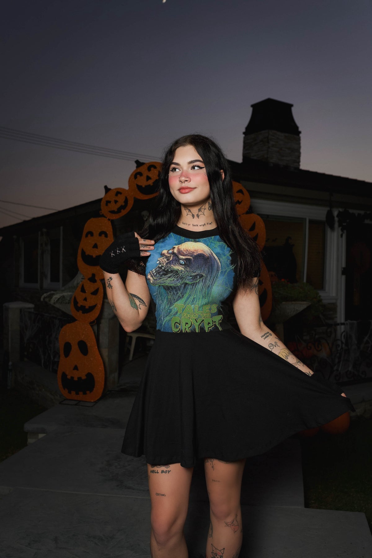Tales from the Crypt Fishnet Baby Doll Dress
