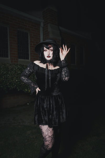 Black Widow Velvet Dress