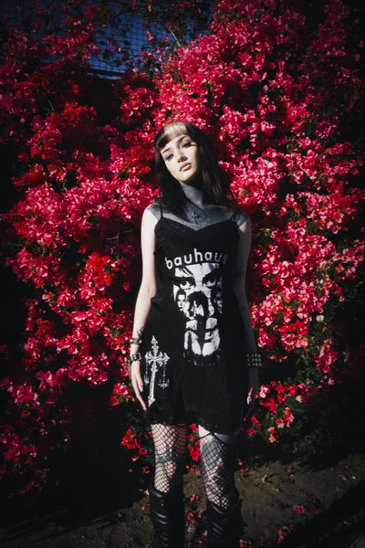 Bauhaus Mini Slip Dress (Cross)