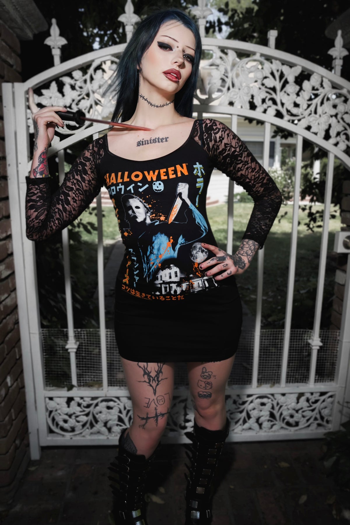 Halloween Off- Shoulder Lace Dress