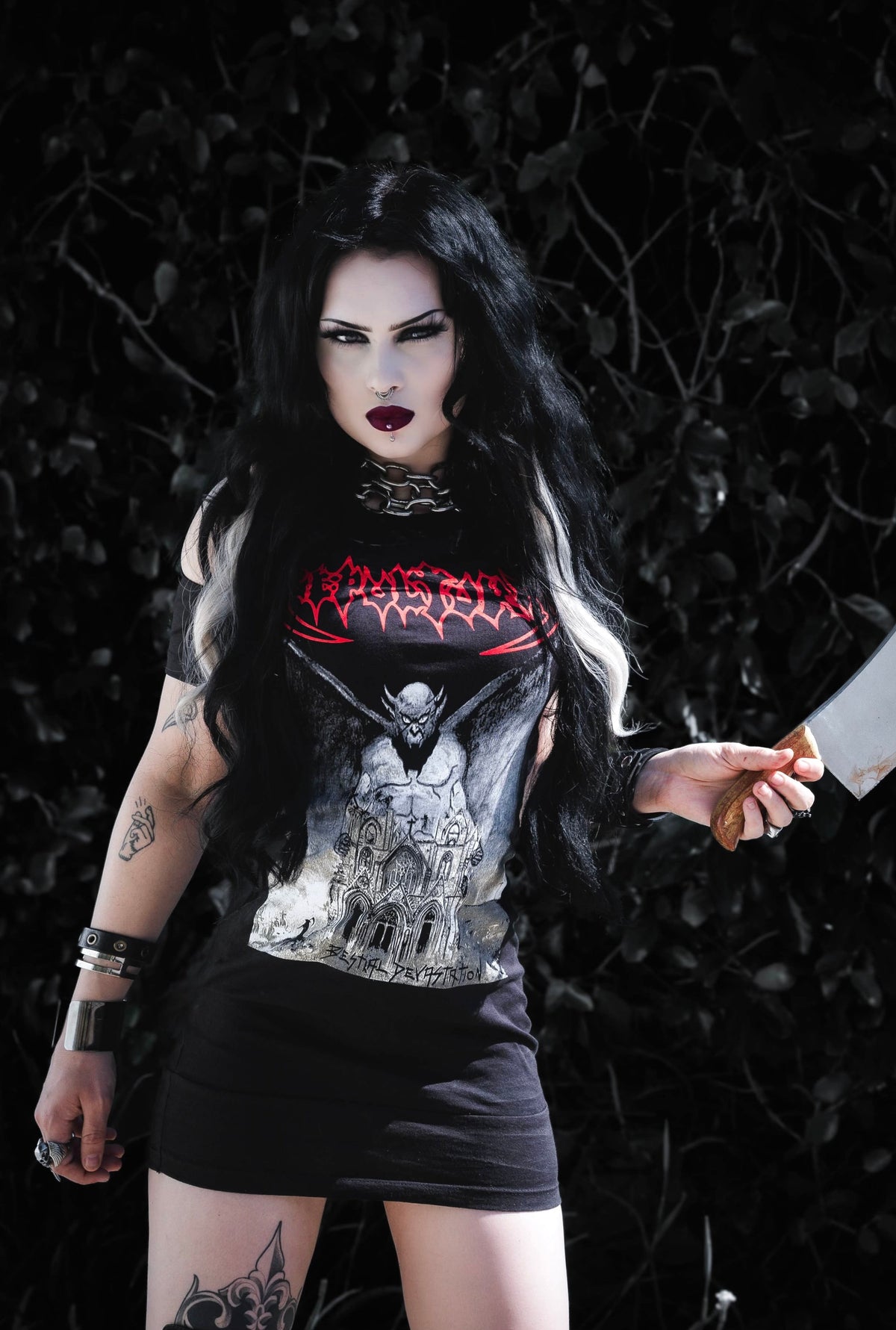 Sepultura Shoulder-Cut Dress