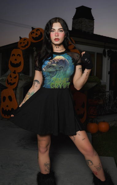 Tales from the Crypt Fishnet Baby Doll Dress