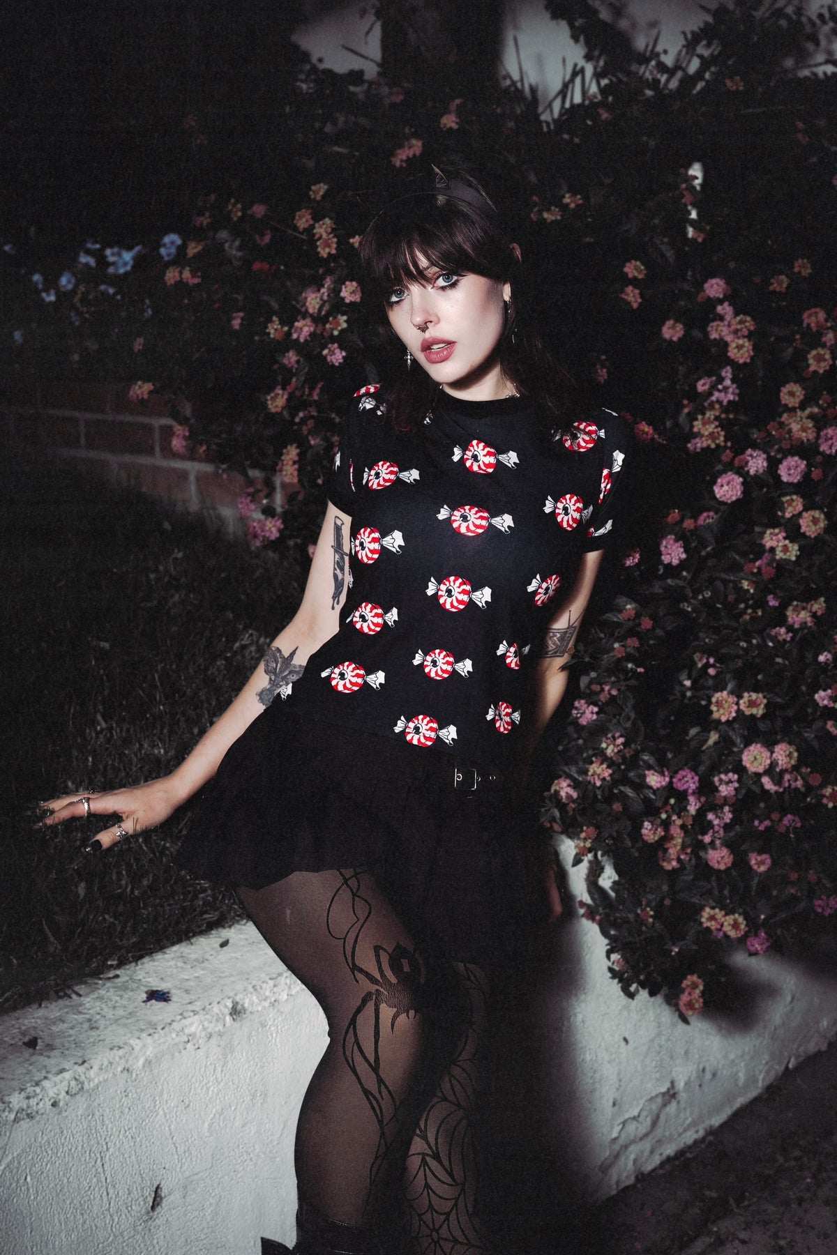 Eyecandy Print Ringer Tee