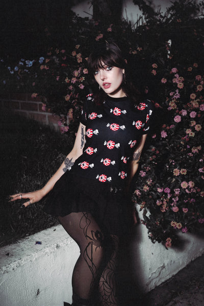 Eyecandy Print Ringer Tee