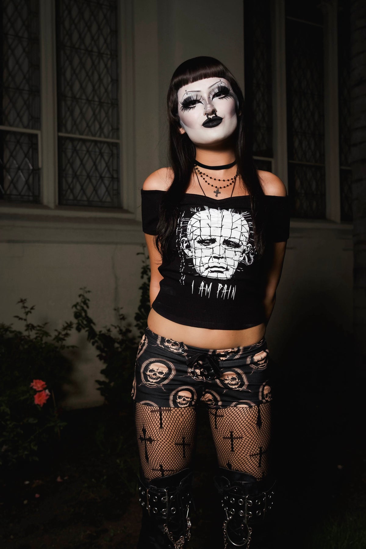 Skulls Lace Up Shorts