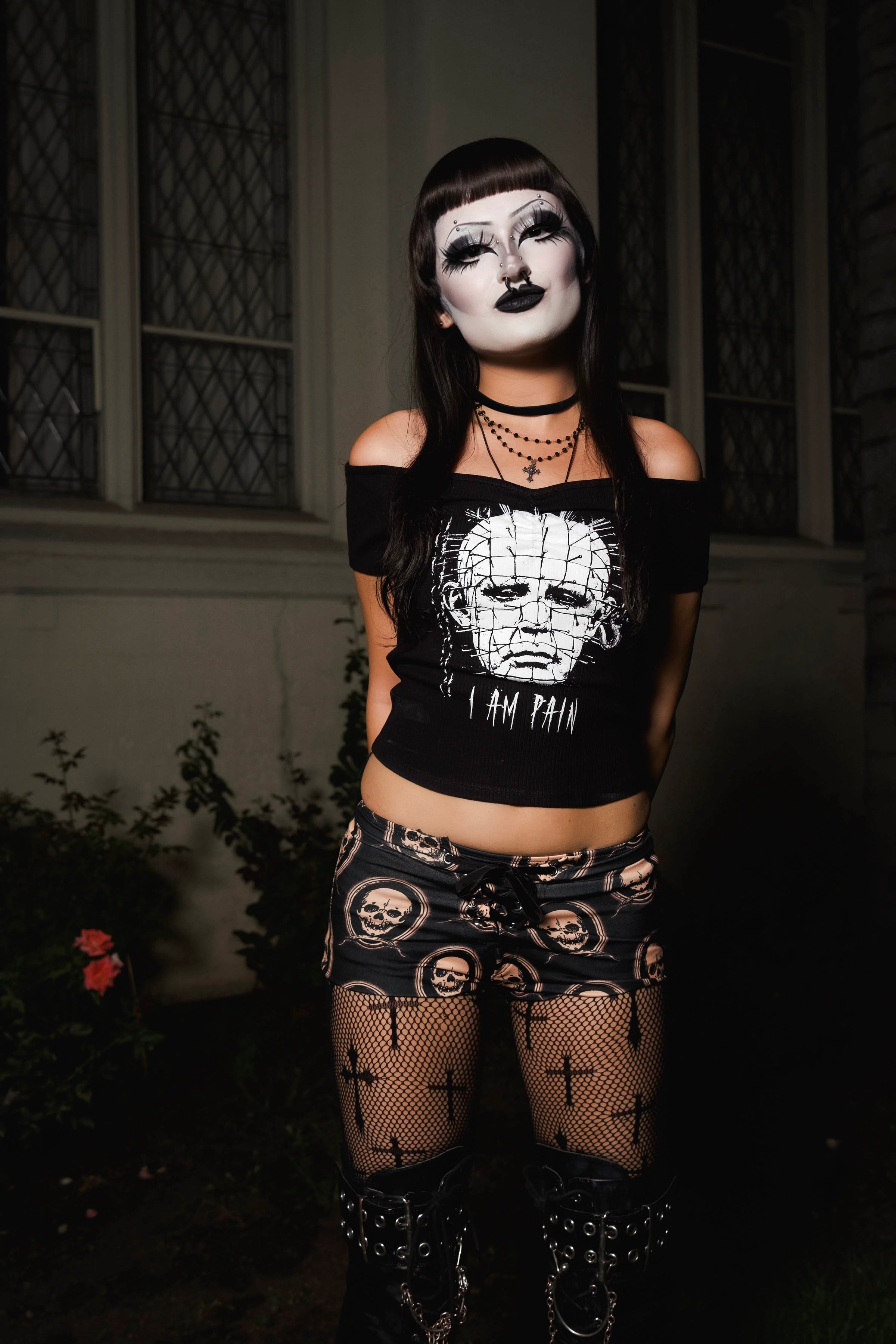 Skulls Lace Up Shorts