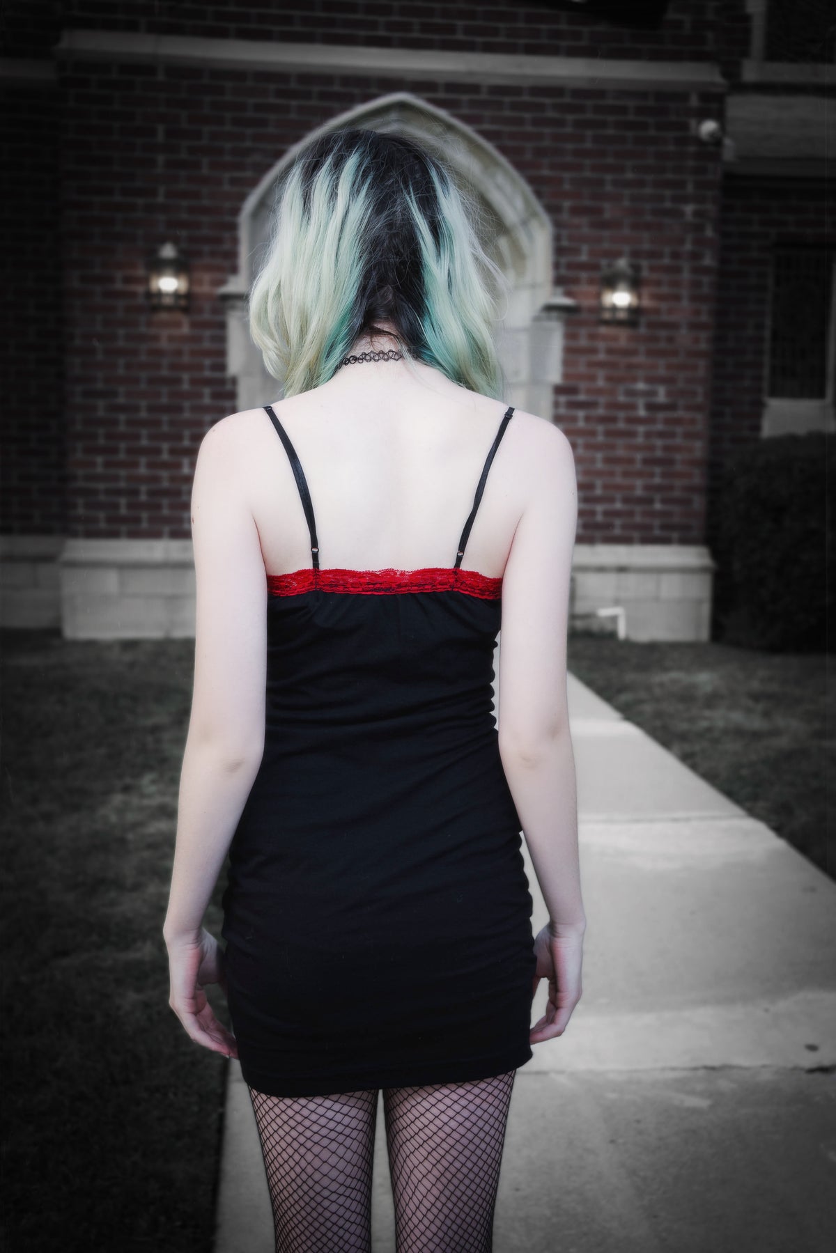 Saw Red Lace Strap Dress