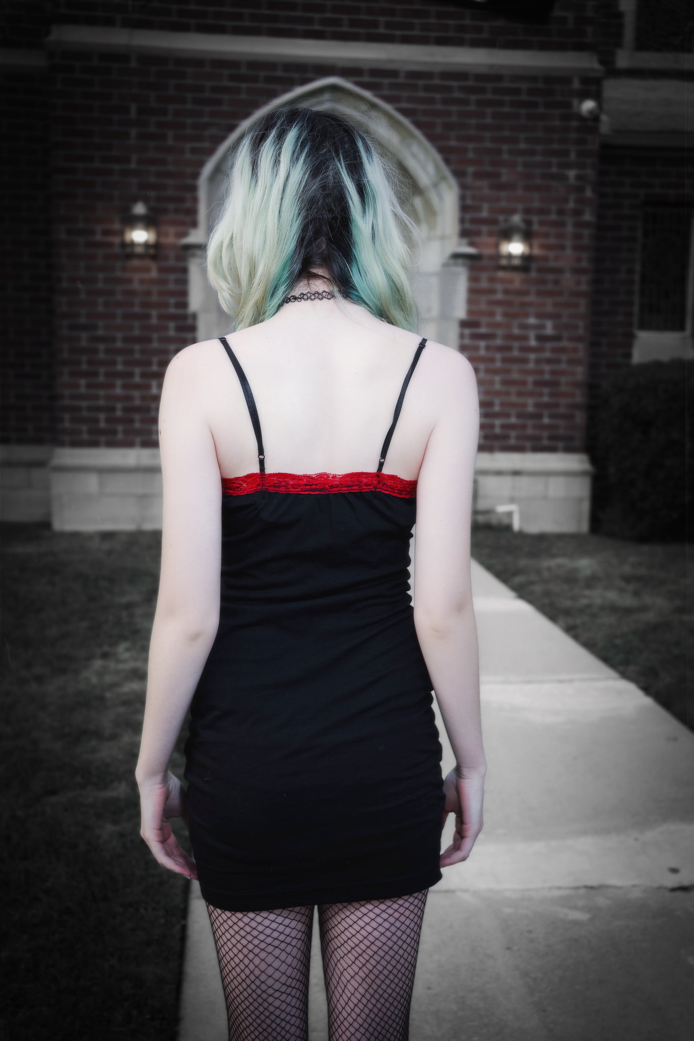 Saw Red Lace Strap Dress
