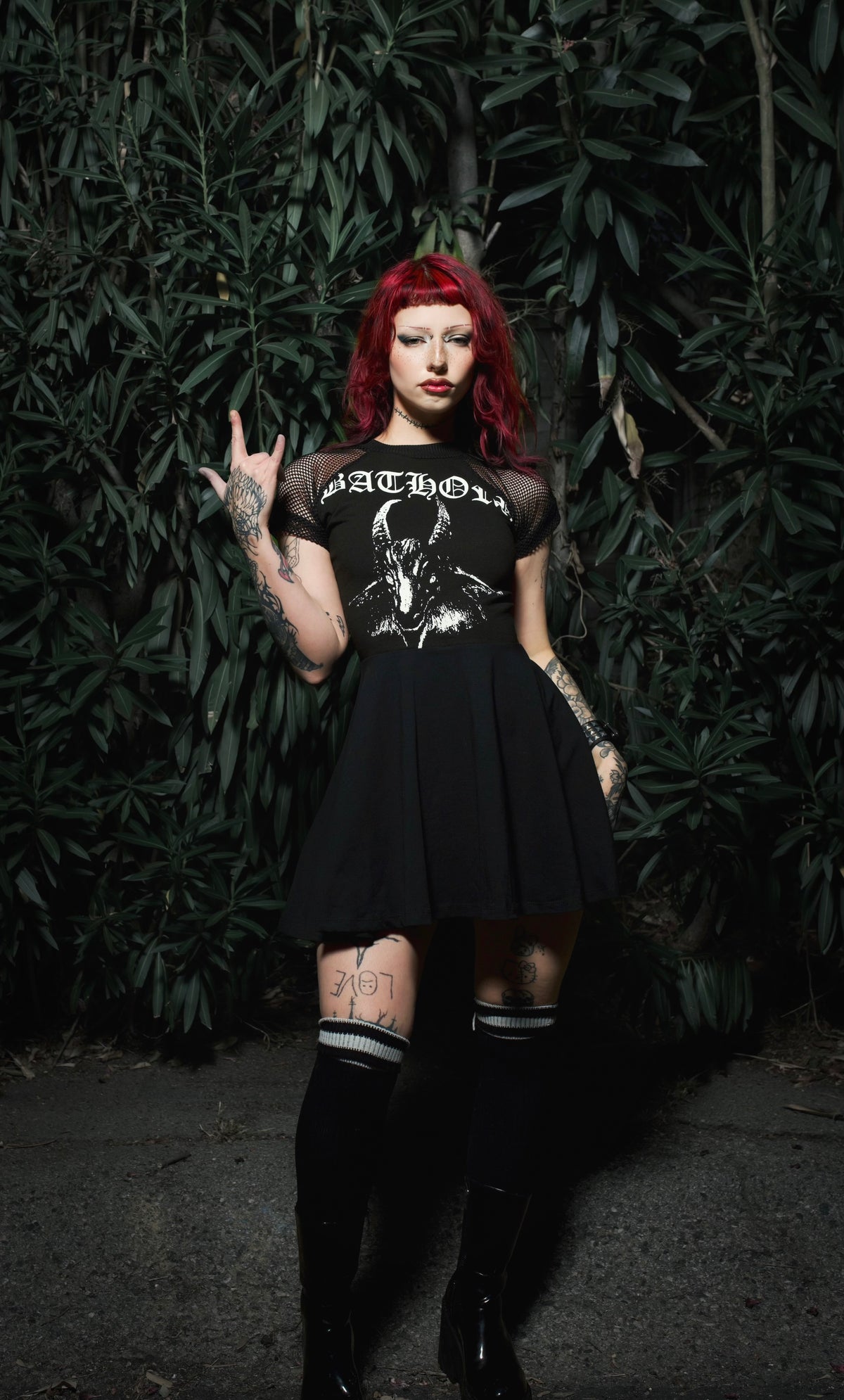 Bathory Fishnet Baby Doll Dress