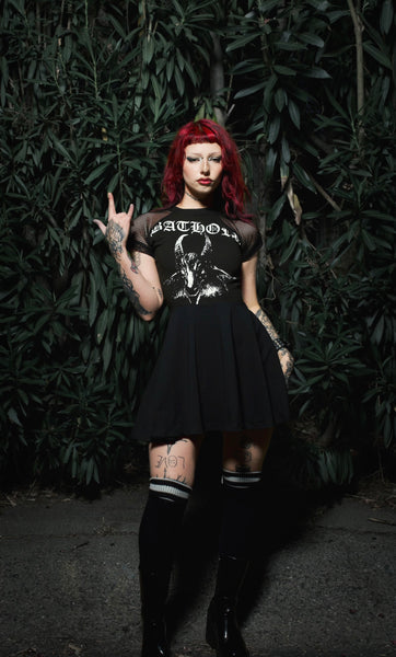 Bathory Fishnet Baby Doll Dress