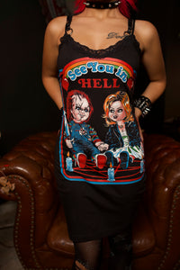 See you in hell Lace Strap Dress