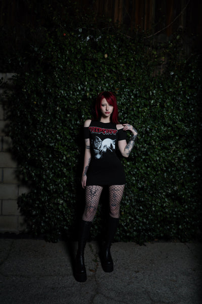 Creepshow Shoulder-Cut Dress