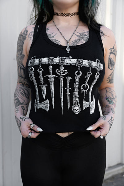 Medieval Weapons Ribbed Tank Top