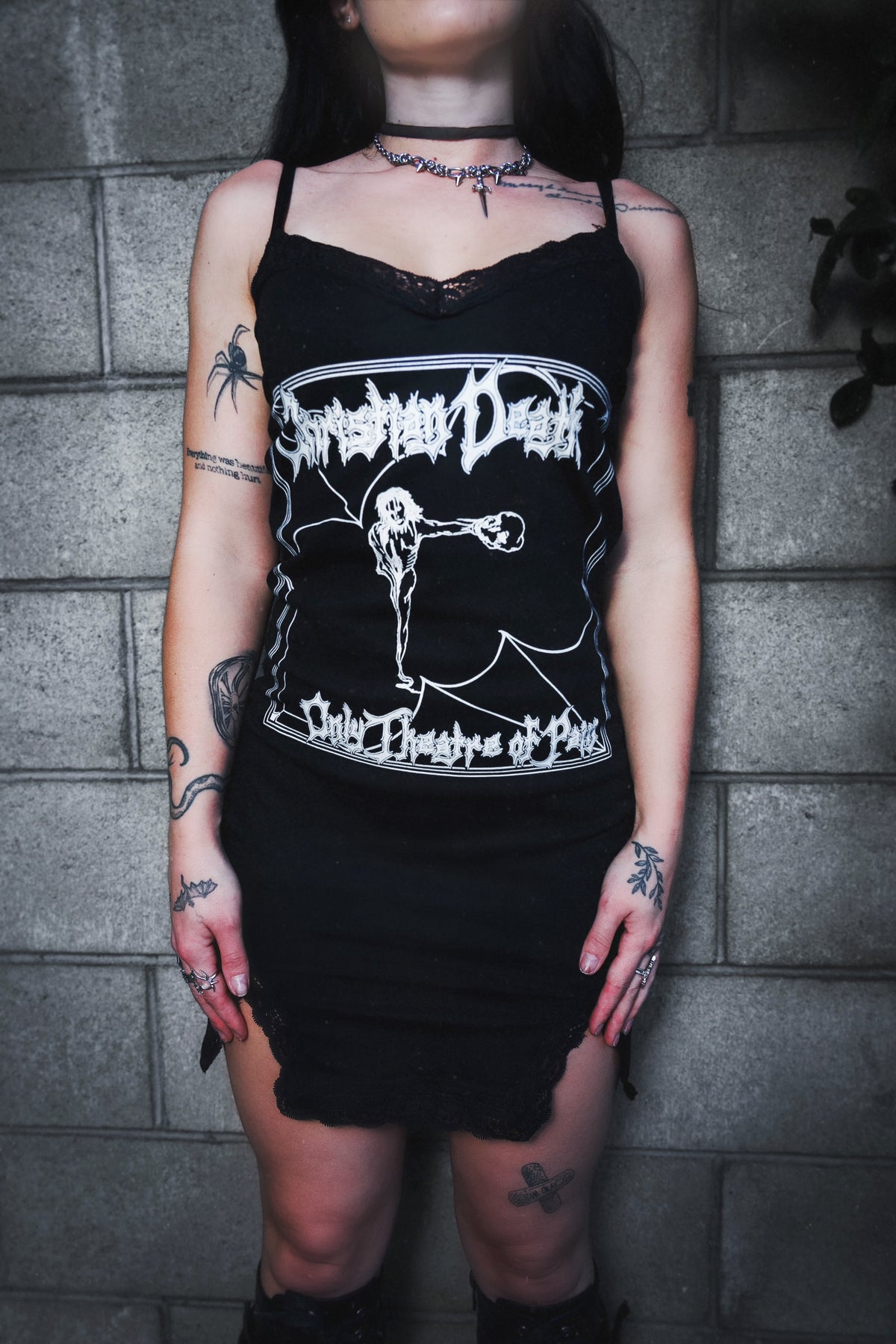 Christian Death Slit Lace Dress