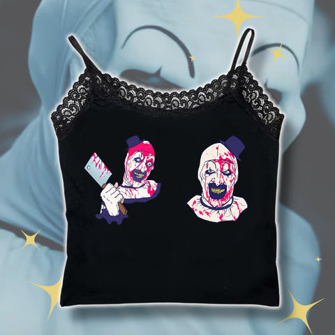 Art Cropped Lace Tank