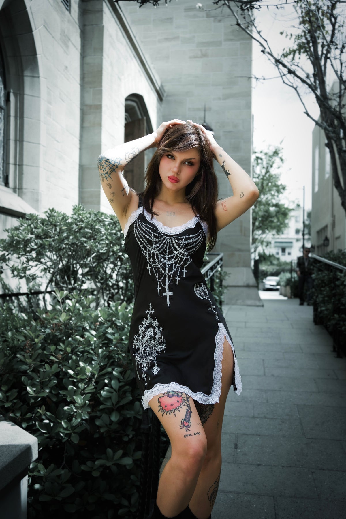 Forbidden Rosary Slip Mini Slip Dress