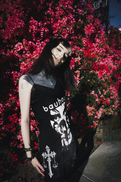 Bauhaus Mini Slip Dress (Cross)