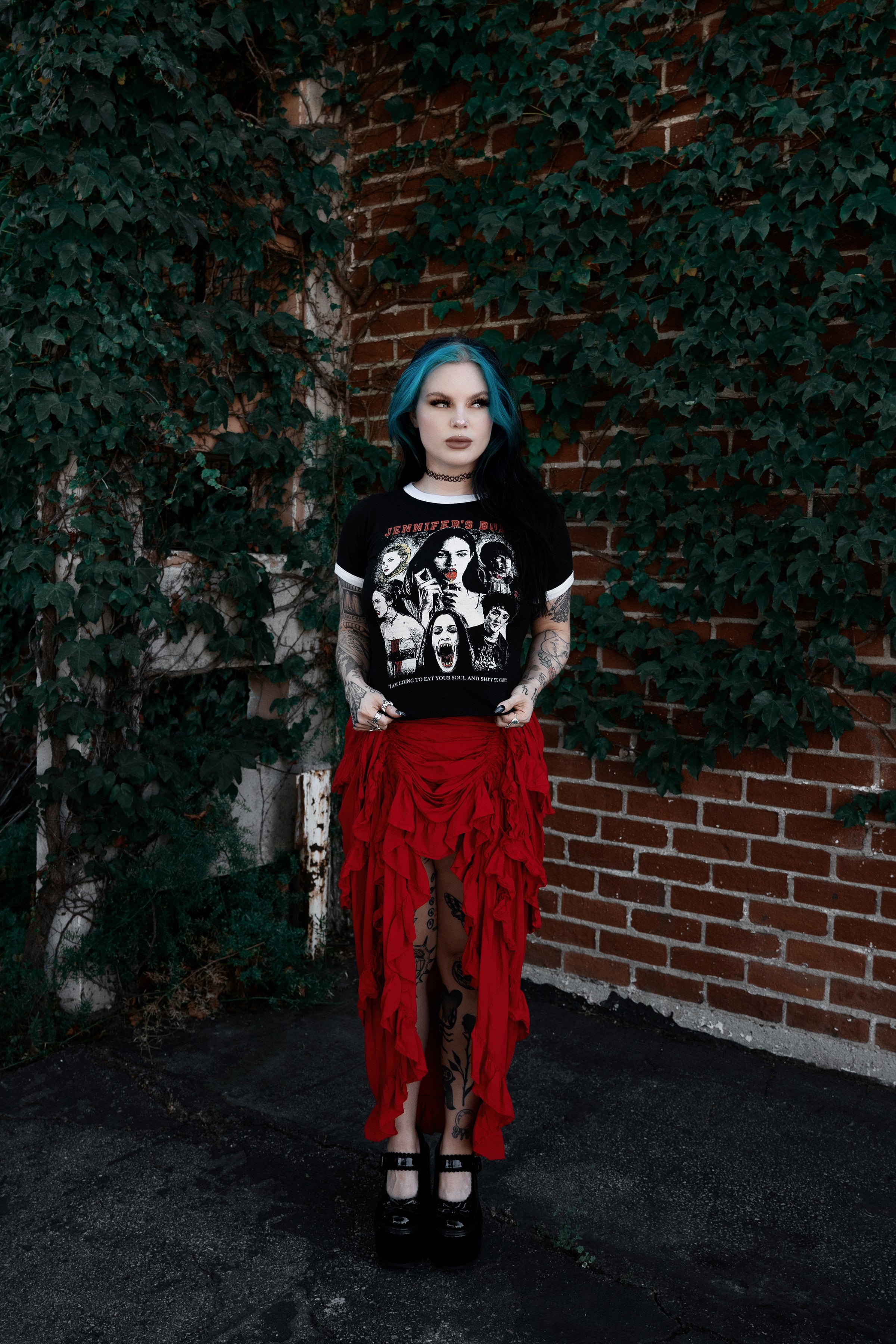 Jennifer's Body Ringer Tee (Eat your soul)