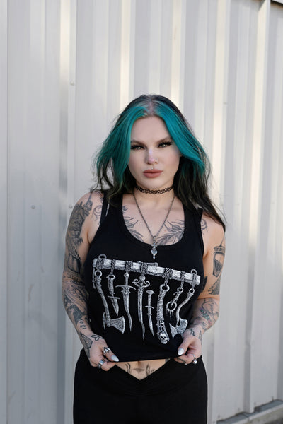 Medieval Weapons Ribbed Tank Top
