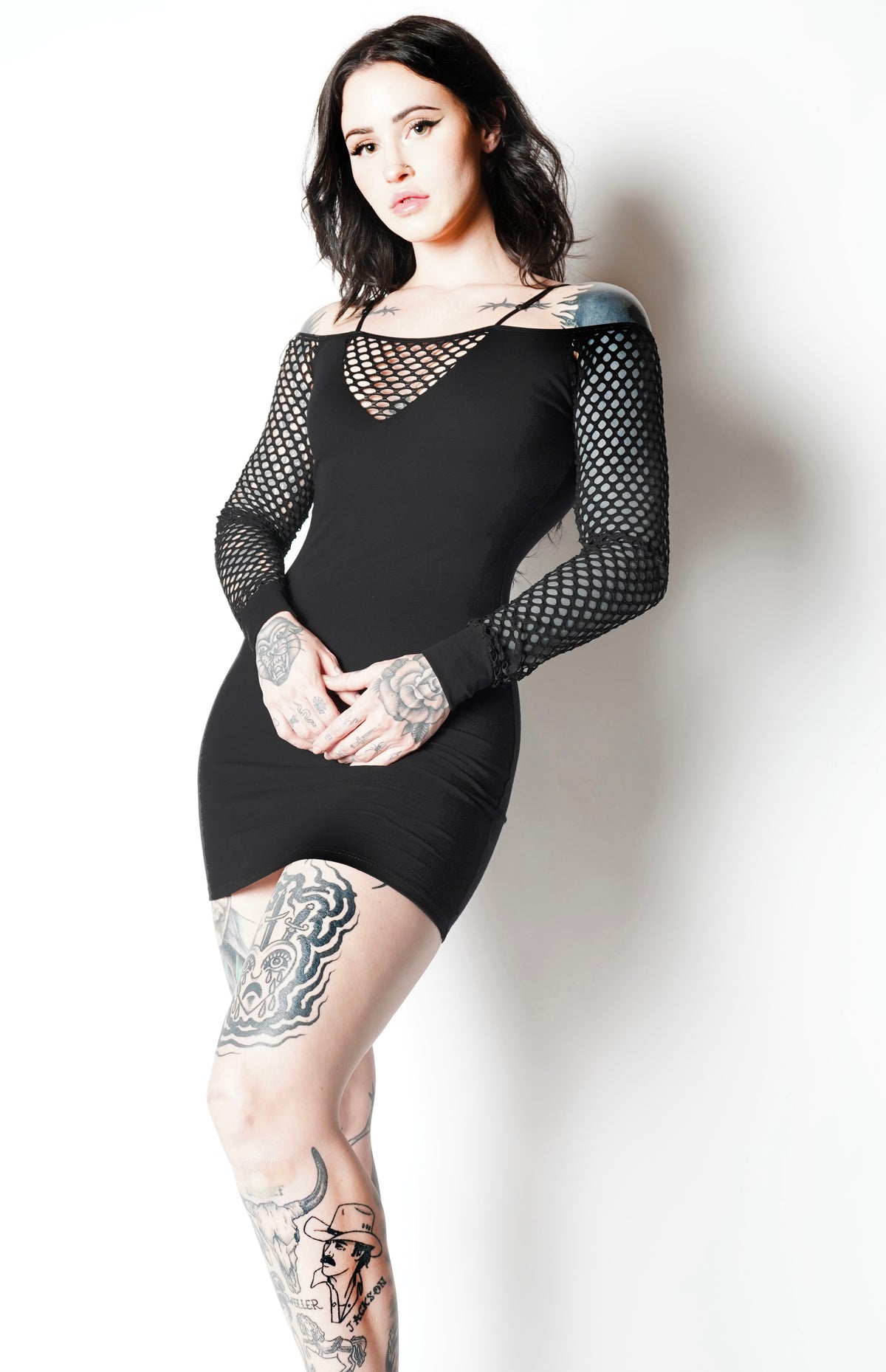Midnight Fishnet Dress