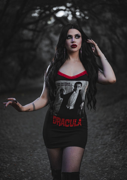 Dracula Red Lace Strap Dress