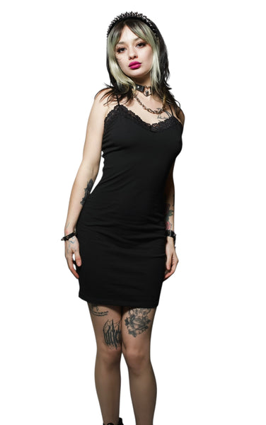 ALL BLACK Lace Strap Dress