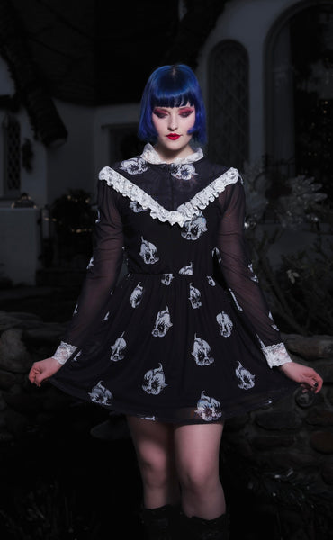 Kewpie Metal Print Victorian Lace Dress