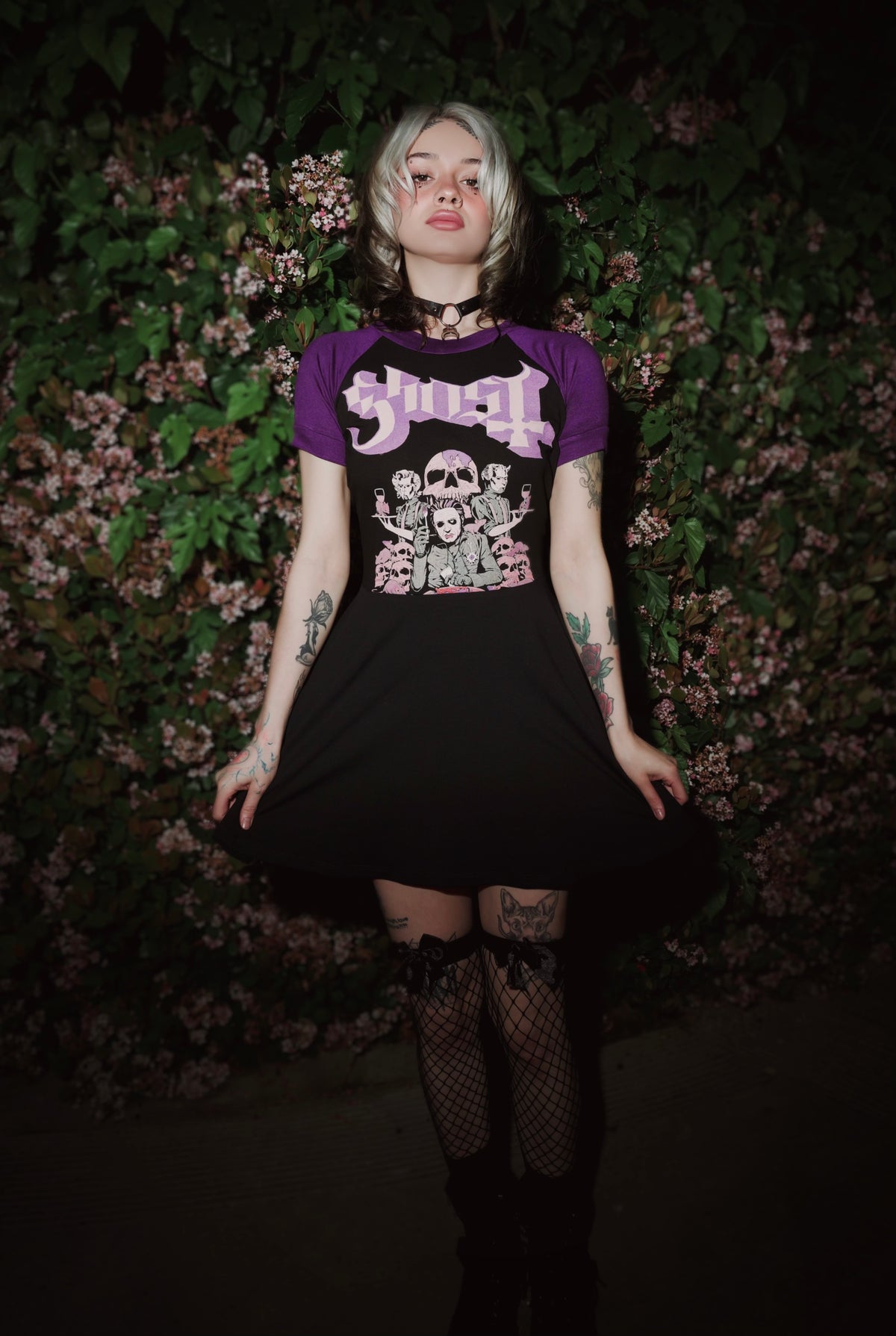 Ghost (Purple Sleeves) Baby Doll Dress
