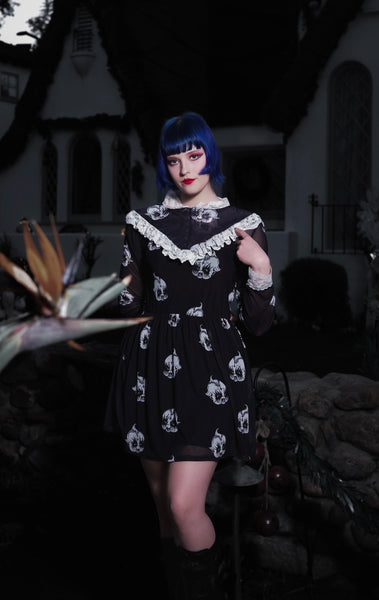 Kewpie Metal Print Victorian Lace Dress